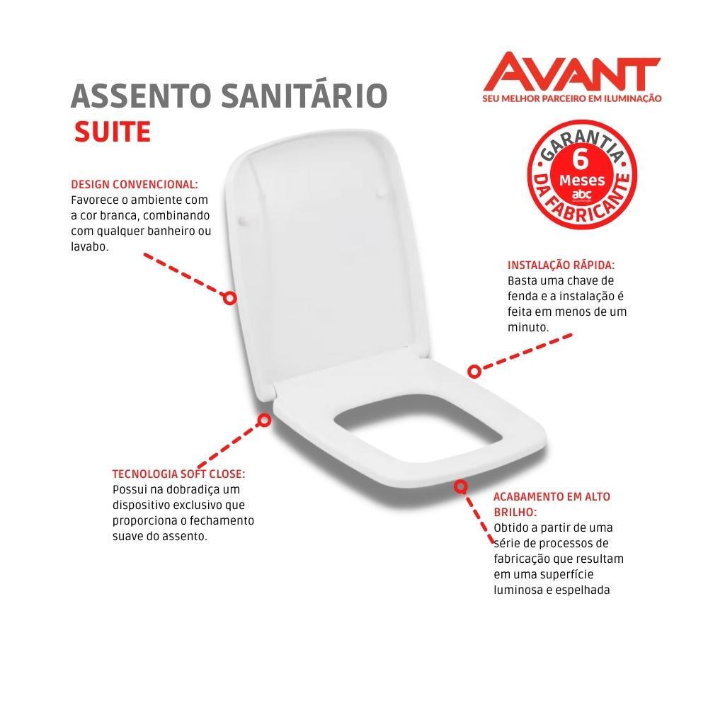 Assento Sanitário De Amortecido Suite Branco Incepa - 6