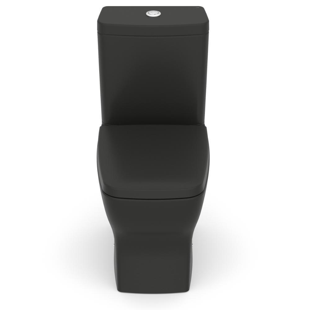 Kit Vaso Sanitário Com Caixa Acoplada Assento Termofixo E Acessórios De Instalação Boss Matte Black Celite - 2