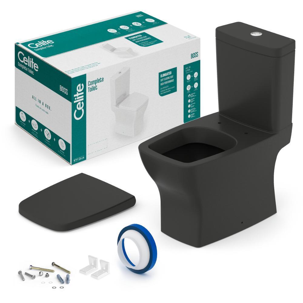 Kit Vaso Sanitário Com Caixa Acoplada Assento Termofixo E Acessórios De Instalação Boss Onix Celite - 5