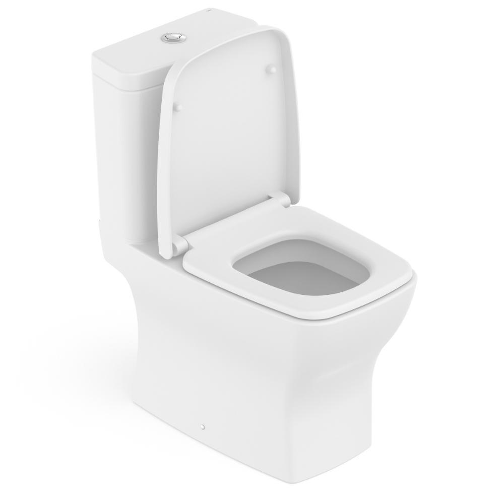 Kit Vaso Sanitário Com Caixa Acoplada Assento Termofixo E Acessórios De Instalação Boss Blanco Mate Celite - 3