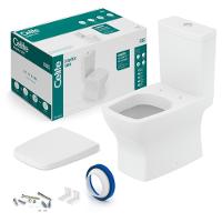 Kit Vaso Sanitário Com Caixa Acoplada Assento Termofixo E Acessórios De Instalação Boss Blanco Mate Celite - 5