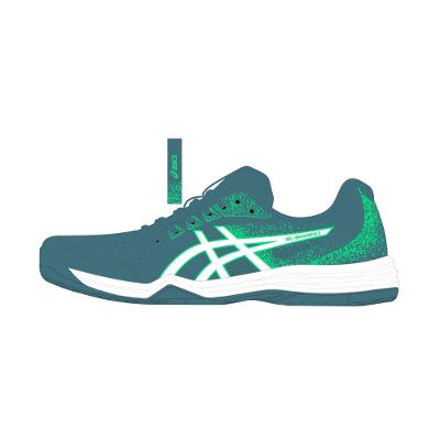 Tênis ASICS Gel-Backhand 2 - Masculino - Azul/Verde