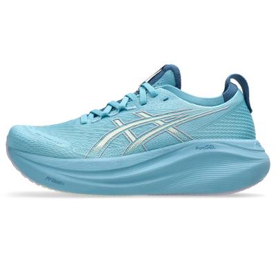 Tênis ASICS GEL-Nimbus 27 - Feminino - Azul/Bege