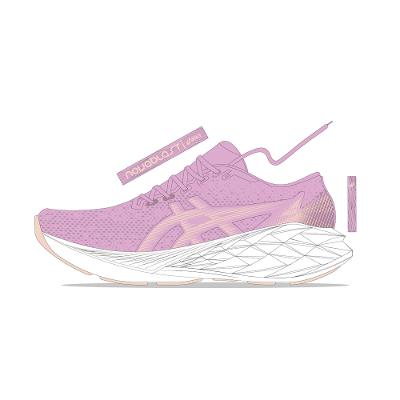 Tênis ASICS Novablast 5 GS - Infantil - Roxo/Rosa