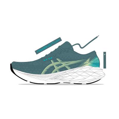 Tênis ASICS Novablast 5 GS - Infantil - Azul/Amarelo
