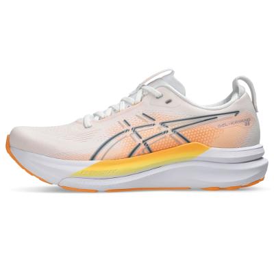Tênis ASICS GEL-Kayano 33 - Masculino - Branco/Laranja