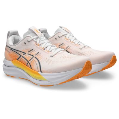 Tênis ASICS GEL-Kayano 33 - Masculino - Branco/Laranja