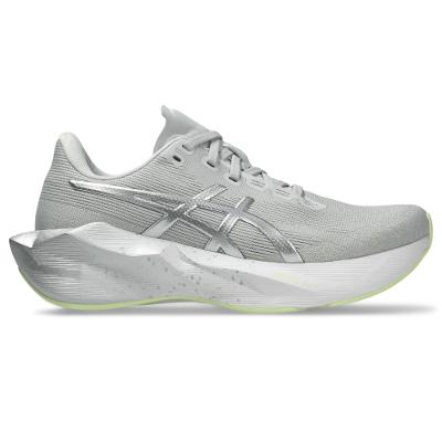 Tênis ASICS Novablast 6 Platinum - Prata/Verde