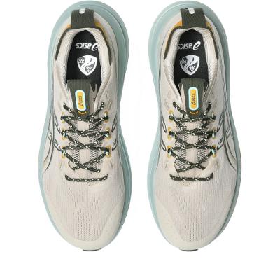 Tênis ASICS GEL Nimbus 28 - Feminino - Bege/Azul