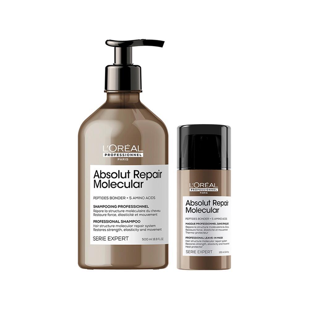 Kit L'Oréal Professionnel Absolut Repair Molecular – Shampoo 500ml e Leave-in 100ml - 1