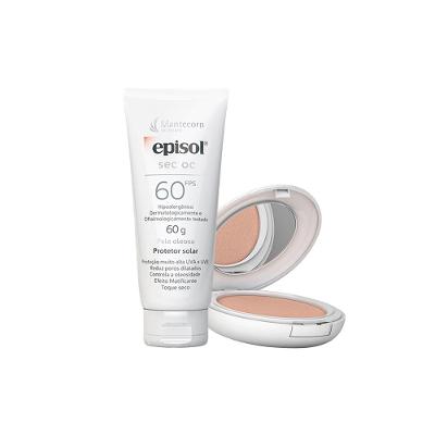 Kit Mantecorp Cuidado da Pele Facial-Protetor Solar FPS 60 e Protetor Solar em Pó FPS50 Extra Clara