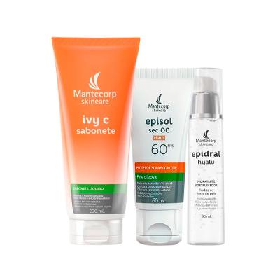 Kit Facial Mantecorp - Protetor Solar FPS60 Claro e Sabte e Gel Hidratante
