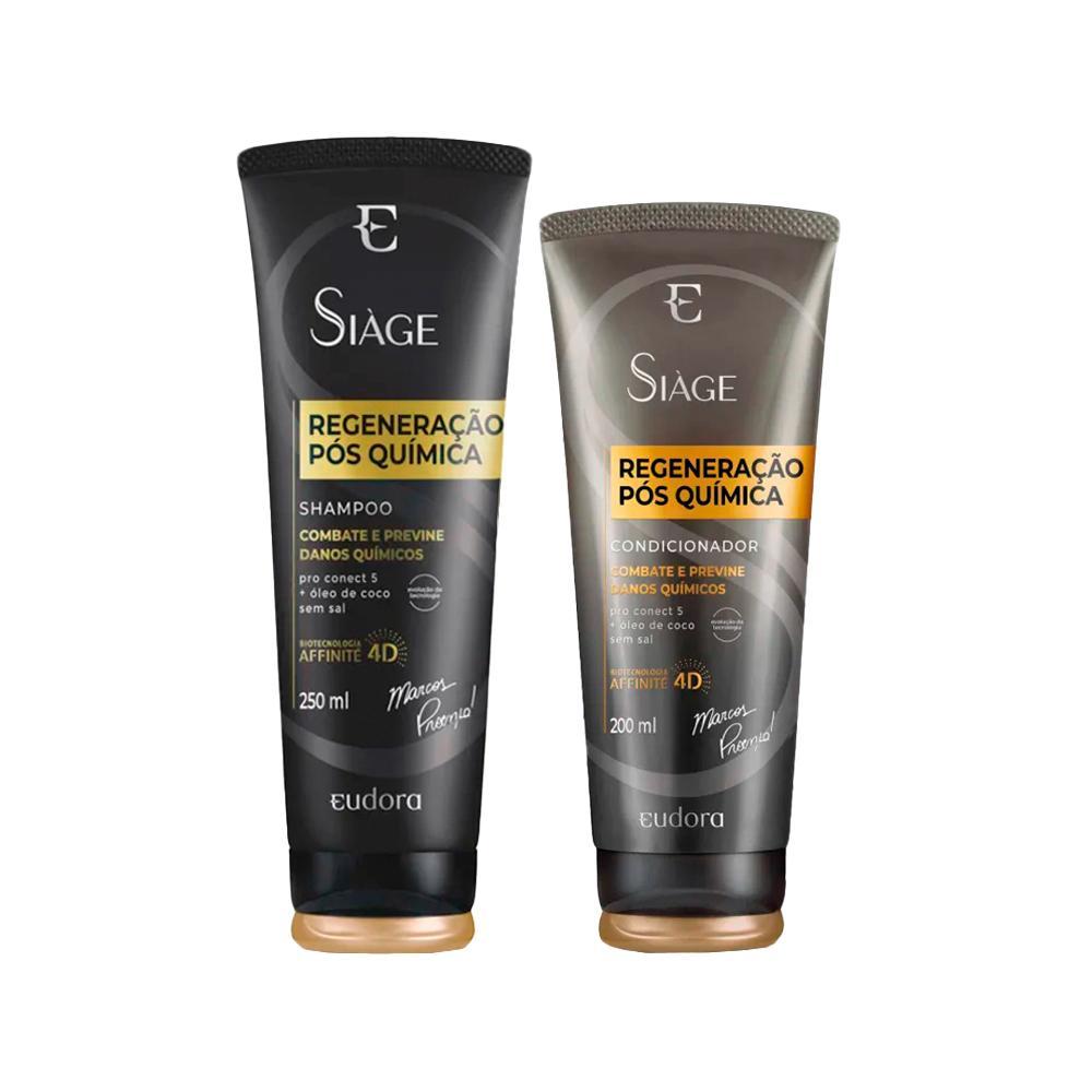 Kit Eudora Siáge Regeneração Pós Química 4D - Shampoo e Condicionador - 1