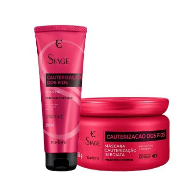 Kit Eudora Siáge Cauterização dos Fios 4D - Shampoo e Máscara