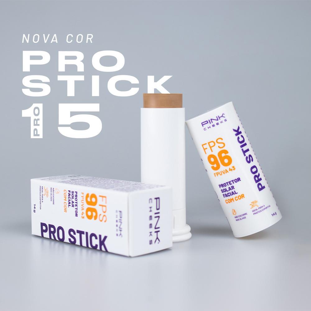 Pink Cheeks Pro Stick Prot Sol Fac com Cor FPS 96 PRO10 14g - 3