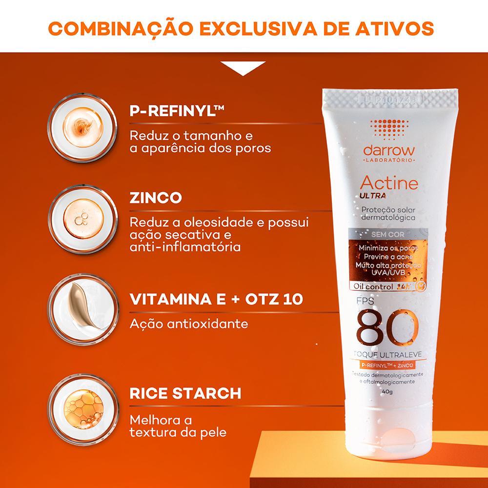 Darrow Actine Ultra Cor Universal FPS80 Protetor Solar Facial 40g - 7