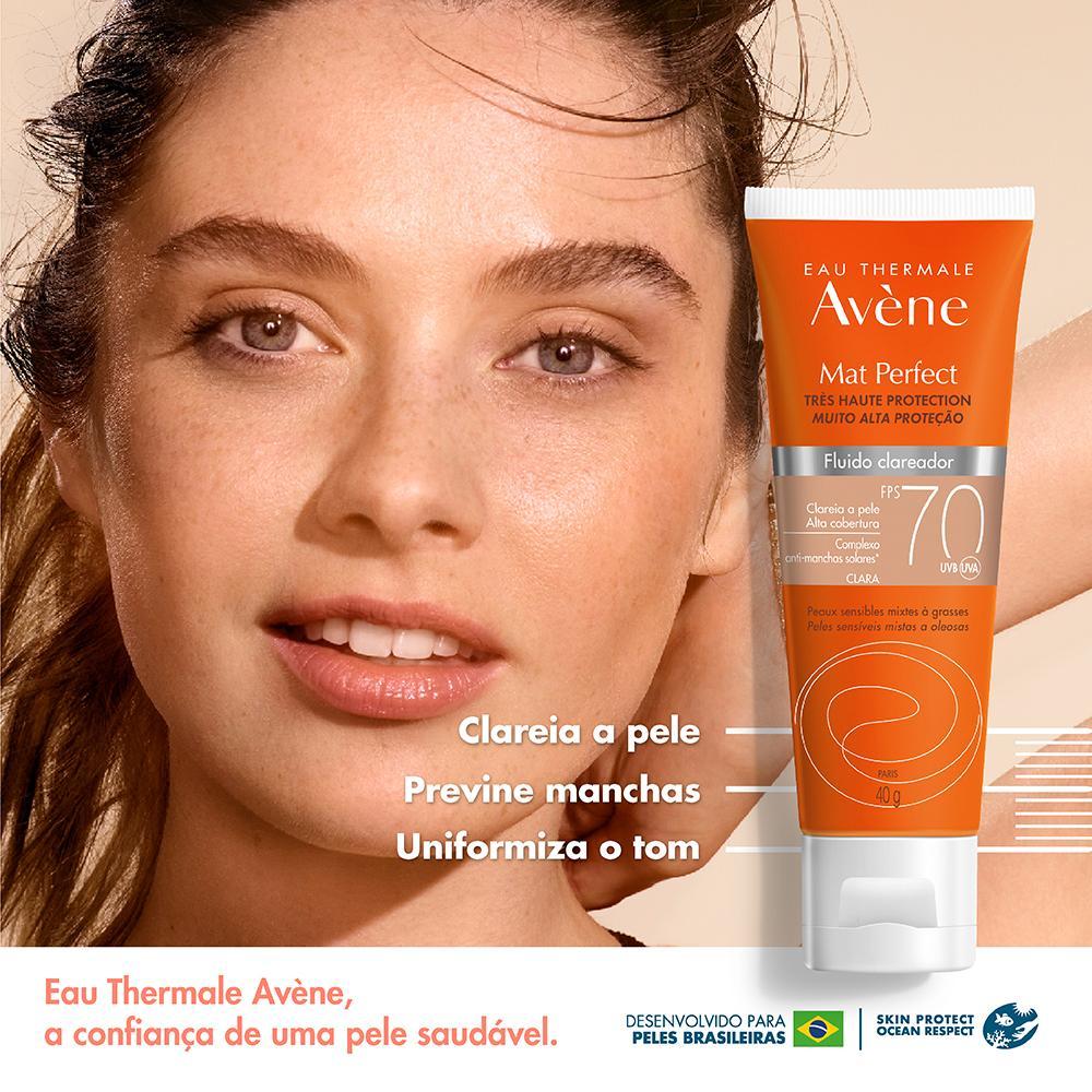Avène Eau Thermale Mat Perfect FPS70 Clara Protetor Solar Facial Clareador 40g - 3