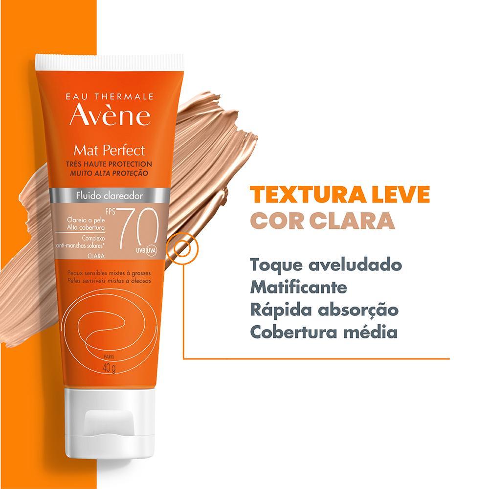 Avène Eau Thermale Mat Perfect FPS70 Clara Protetor Solar Facial Clareador 40g - 6