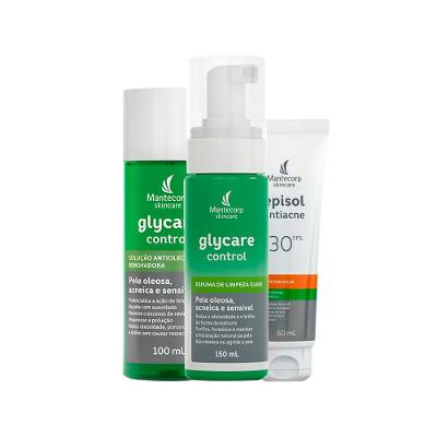 Kit Facial Mantecorp Antiacne - Protetor Solar Episol Antiacne Fps 30 60ml e Espuma De Limpeza 150ml e Solução Antioleosidade 100ml