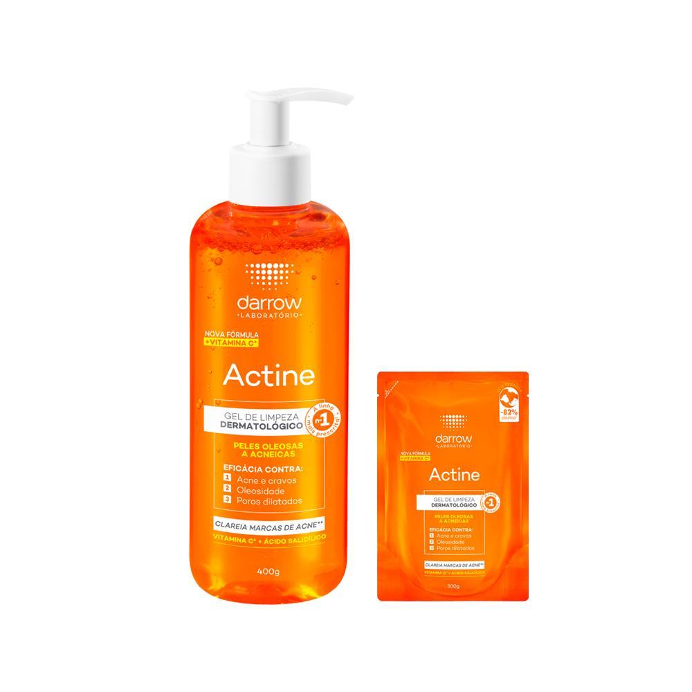 Kit Facial De Limpeza Darrow Actine Gel Com Refil - Gel De Limpeza 400 g e Gel De Limpez Refil 300 g - 1