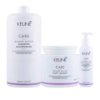 Kit Keune Cuidado da Cor Blonde Savior- Shampoo e Máscara de Reparação e Leave-in 140 ml - 1