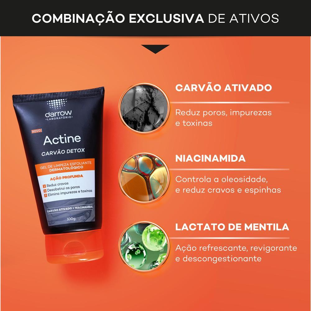 Darrow Actine Carvão Detox Gel De Limpeza Esfoliante 100g - 6