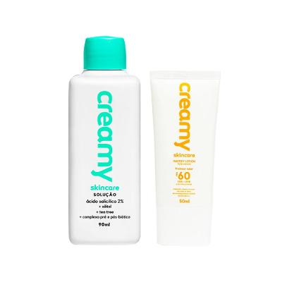 Kit Facial Creamy - Watery Lotion Protetor Solar Fps60 50 ml + Ácido Salicilico 90 ml