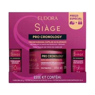 Kit Eudora Siàge Pro Cronology Cronograma Capilar Acelerado - 3 Produtos
