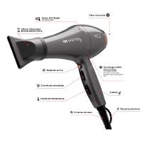 MQ Profissional Pro Digital Secador de Cabelo 2600W com 2 Velocidades Cinza 220V - 4