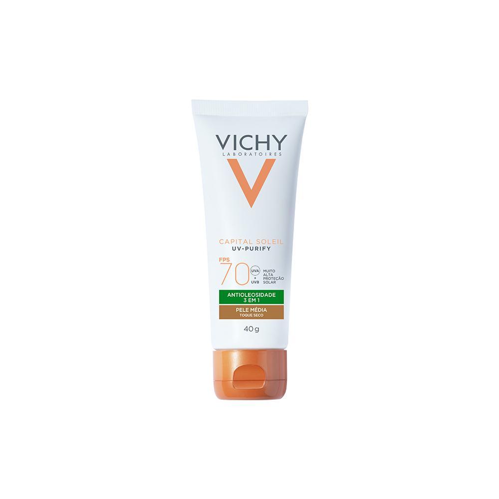 Vichy Capital Soleil Purify Protetor Solar Anti-Oleosidade FPS70 Cor 05 Média 40g - 1