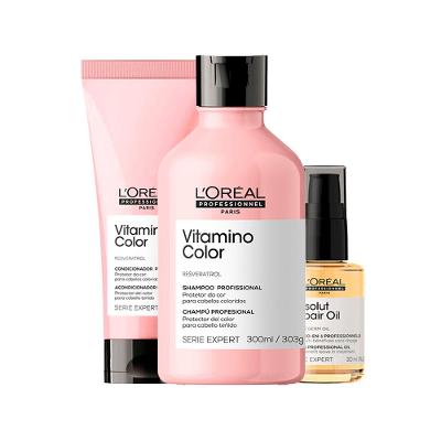 Kit L'oréal Professionnel Serie Expert Vitamino Color - Shampoo 300ml + Condicionador 200ml + Óleo Capilar Absolut Repair 10 In 1 30ml