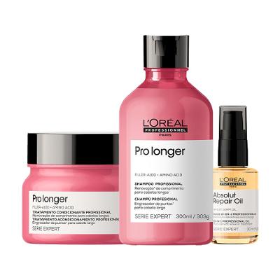 Kit L'oréal Professionnel Serie Expert Pro Longer - Shampoo 300ml + Máscara Capilar 250g +Óleo Capilar Absolut Repair 10 In 1 30ml