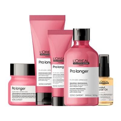 Kit L'oréal Professionnel Serie Expert Pro Longer - 4 Produtos + Óleo Absolut Repair 10 In 1 30ml