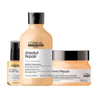 Kit L'oréal Professionnel Serie Expert Absolut Repair Gold Quinoa - Shampoo 300ml + Máscara De Reparação 250g + Óleo Capilar 30ml - 1