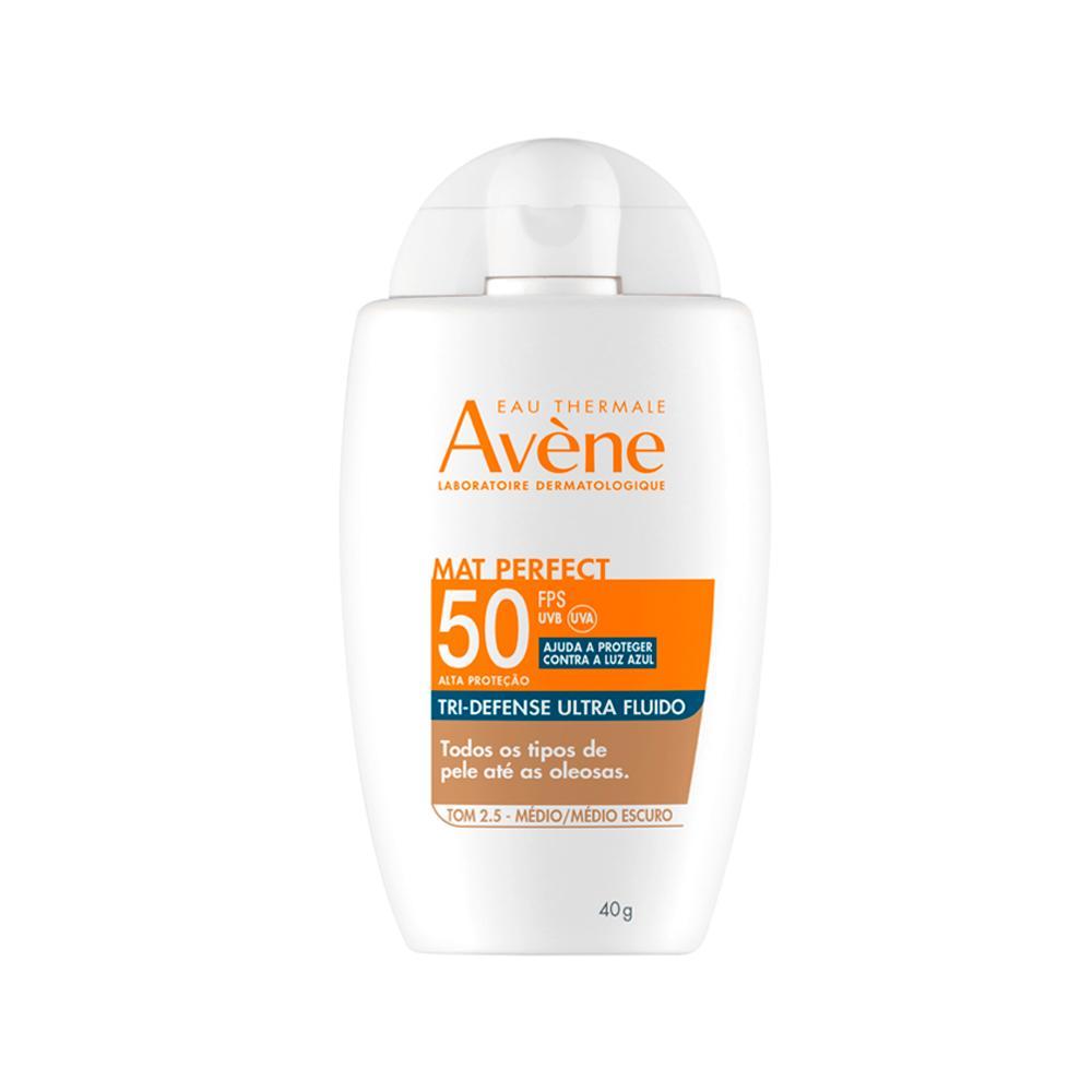 Avène Mat Perfect Tri-Defense Ultra Fluido Protetor Solar Facial Tom 2.5 Médio/Médio Escuro FPS 50 40g - 1
