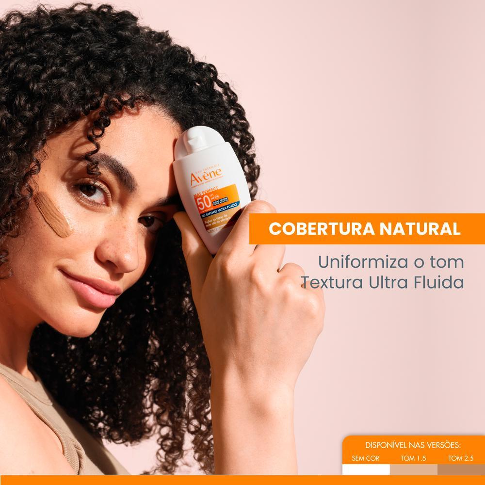 Avène Mat Perfect Tri-Defense Ultra Fluido Protetor Solar Facial Tom 2.5 Médio/Médio Escuro FPS 50 40g - 3