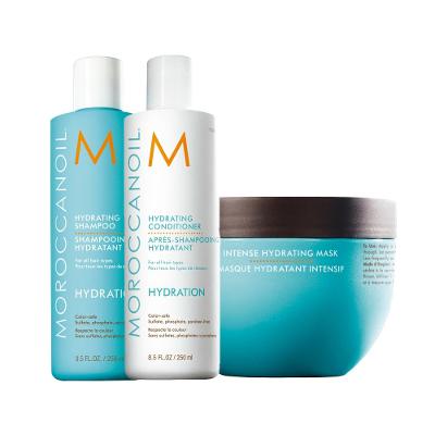 Kit Moroccanoil Hydration - Shampoo 250ml + Condicionador 250ml + Máscara Intense 250ml