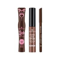 Kit Essence Máscara para Sobrancelha Browny Brows 3,8 ml + Máscara para Cílios Marrom 12ml + Lápis de Olho Kajal 08 Marrom 1g - 1