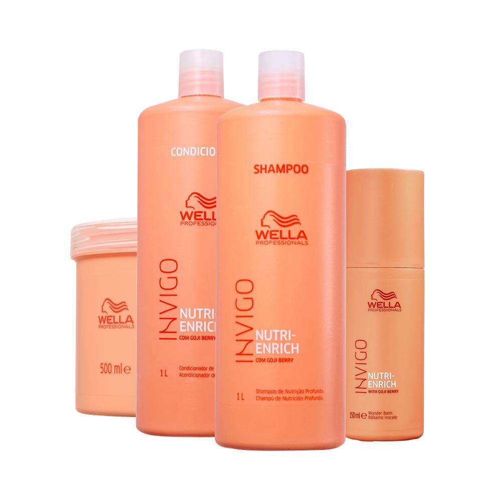Kit Wella Professionals Invigo Enrich - Shampoo e Condicionador e Máscara e Leave-in - 1