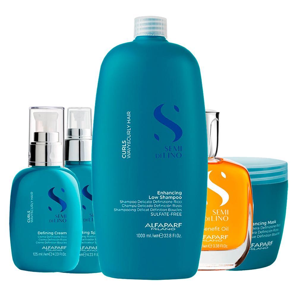 Kit Alfaparf Milano Professional Semi Di Lino Curls Profissional - 5 Produtos - 1