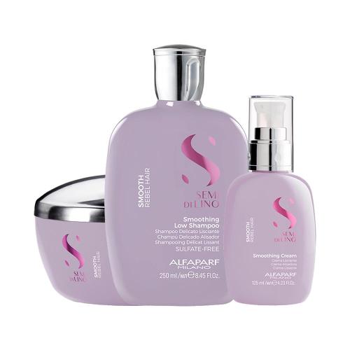 Kit Alfaparf Milano Professional Semi Di Lino Smooth Smoothing - Shampoo e Máscara e Creme