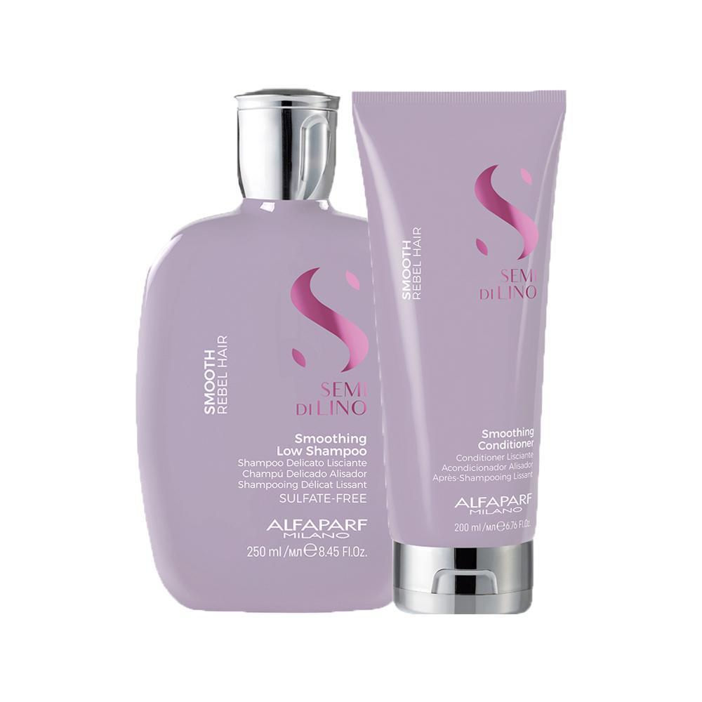 Kit Alfaparf Milano Professional Semi Di Lino Smooth - Shampoo e Condicionador - 1
