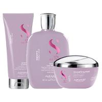 Kit Alfaparf Milano Professional Semi Di Lino Smooth - Shampoo e Condicionador e Máscara - 1
