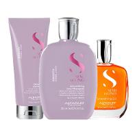 Kit Alfaparf Milano Professional Semi Di Lino Smooth -Shampoo e Condicionador e Óleo - 1