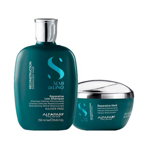 Kit Alfaparf Milano Professional Semi Di Lino Reconstruction - Shampoo e Máscara