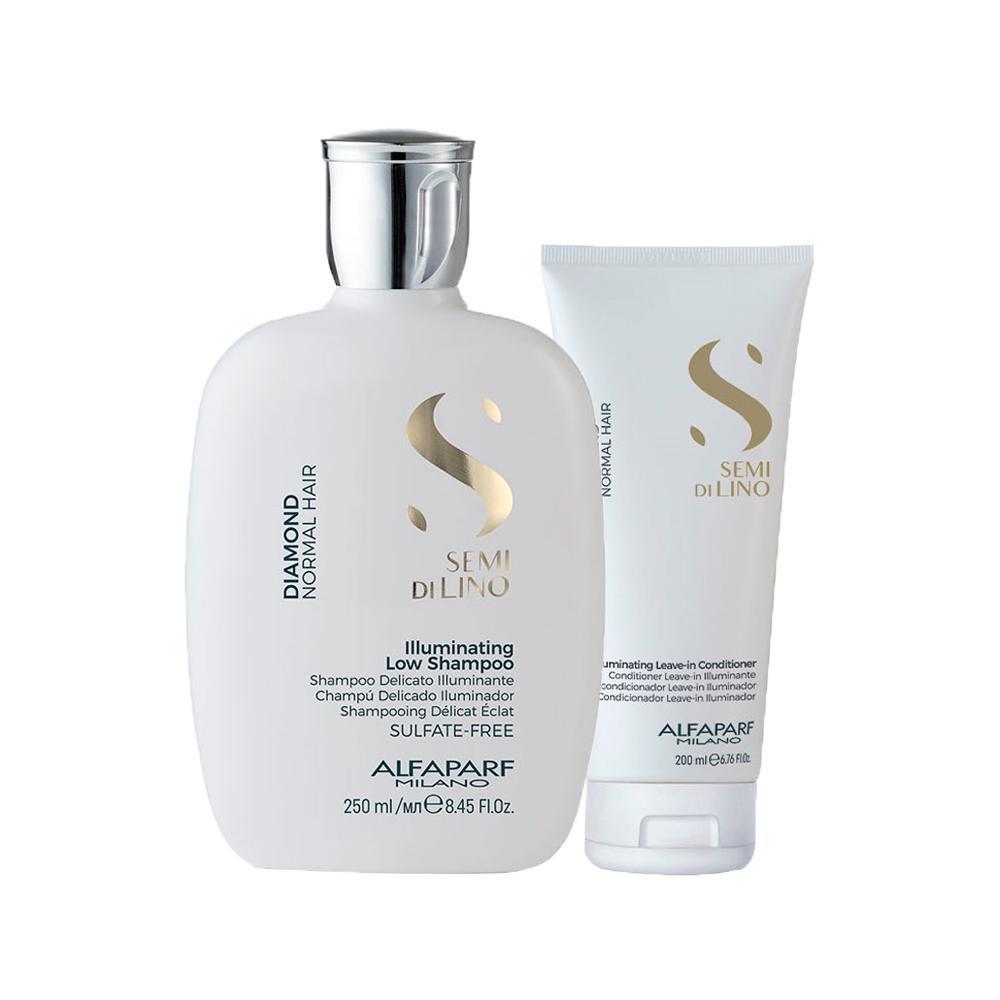 Kit Alfaparf Milano Professional Semi Di Lino Diamond - Shampoo e Condicionador Leave-in - 1