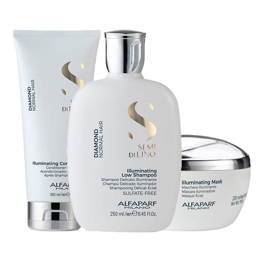 Kit Alfaparf Milano Professional Semi Di Lino Diamond - Shampoo e Condicionador e Máscara - 1