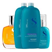 Kit Alfaparf Milano Professional Semi Di Lino CurlsProfissional - Shampoo e Condicionador e Creme e Óleo - 1