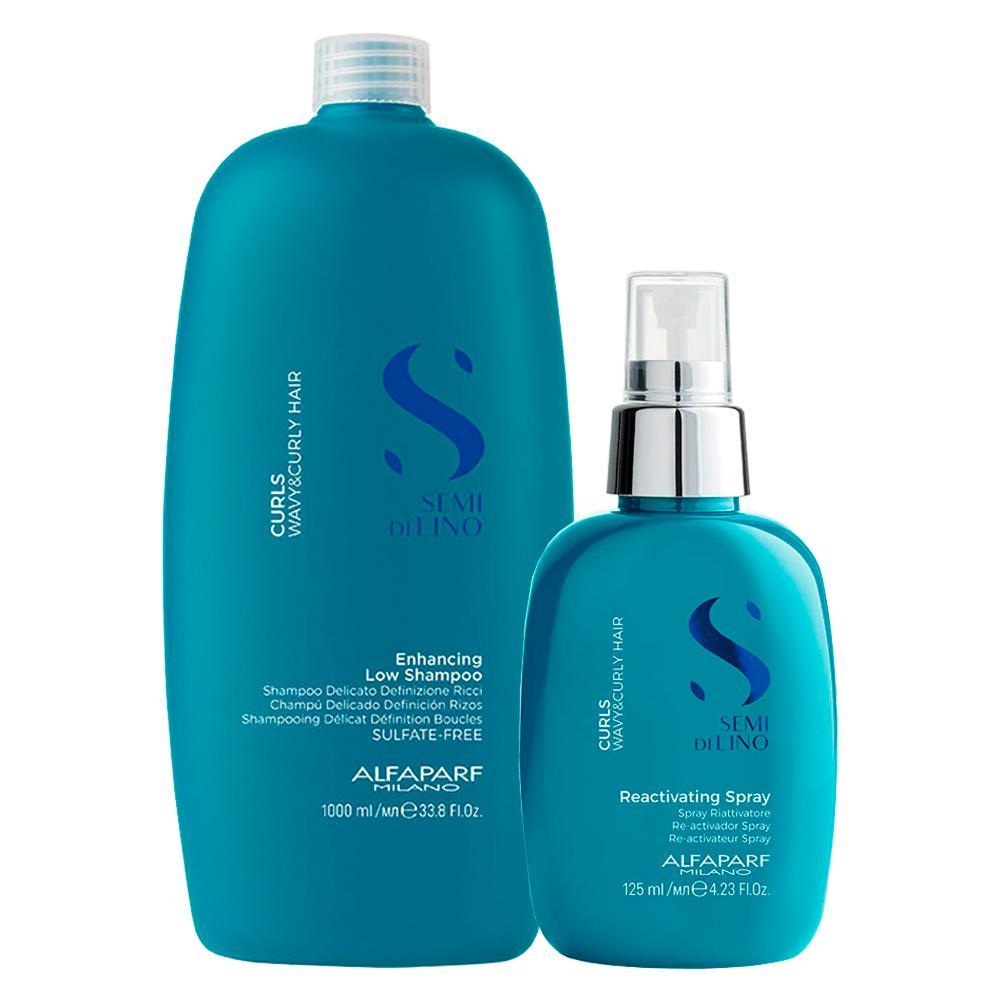 Kit Alfaparf Milano Professional Semi Di Lino Curls Profissional - Shampoo e Spray - 1