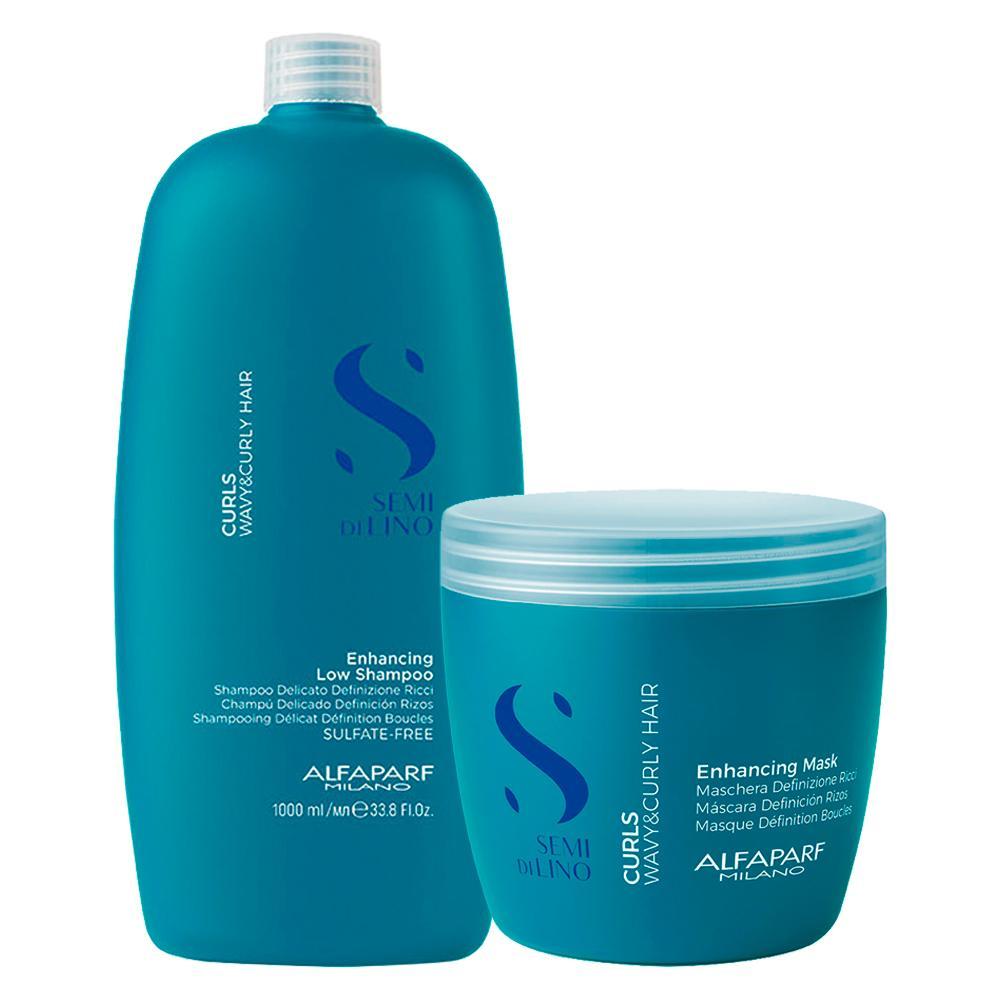 Kit Alfaparf Milano Professional Semi Di Lino Curls Profissional - Shampoo e Máscara - 1